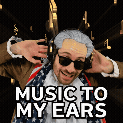 Man Wearing Headphones Saying Music To My Ears GIF