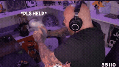 Man Wearing Headphones Saying Please Help GIF