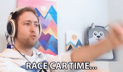 Man Wearing Headphones Saying Race Car Time GIF