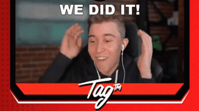 Man Wearing Headphones Saying We Did It GIF