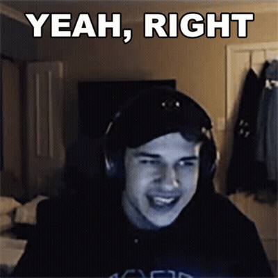 Man Wearing Headphones Saying Yeah Right GIF