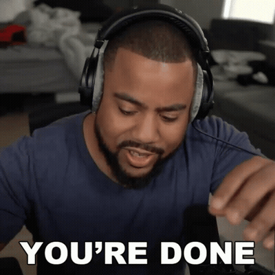 Man Wearing Headphones Saying Youre Done GIF