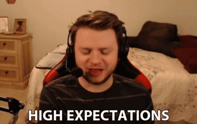 Man Wearing Headphones Says High Expectations GIF