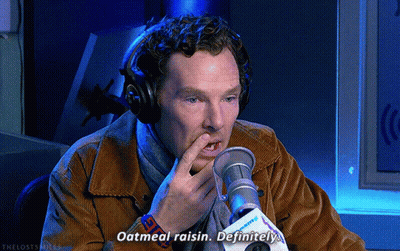 Man Wearing Headphones Says Oatmeal Raisin GIF