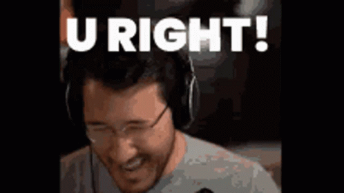 Man Wearing Headphones Says U Right GIF
