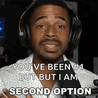 Man Wearing Headphones Says You've Been #1 But I Am Second Option GIF