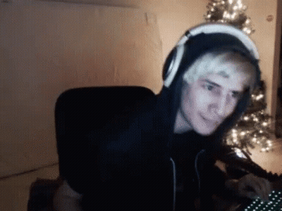 Man Wearing Headphones Sitting At Computer GIF