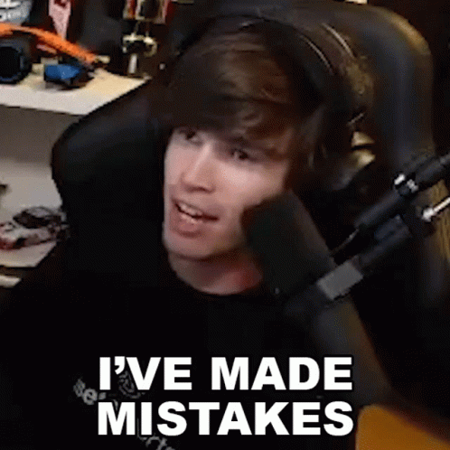 Man Wearing Headphones Sitting In Front Of Microphone Saying I've Made Mistakes GIF