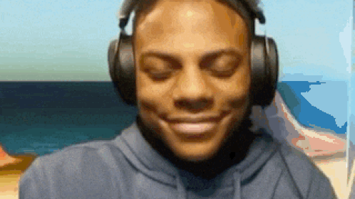 Man Wearing Headphones Smiling GIF