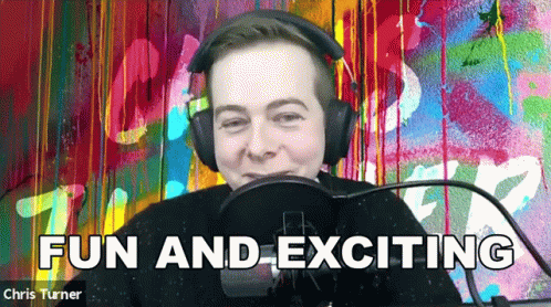 Man Wearing Headphones Smiling With Fun And Exciting Chris Turner GIF