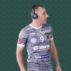Man Wearing Headphones Strong Hand GIF