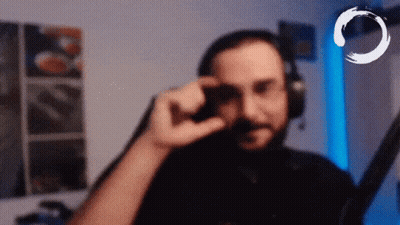 Man Wearing Headphones With Blue Light GIF
