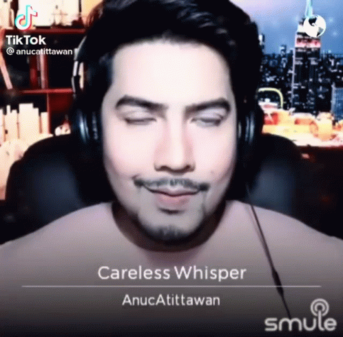 Man Wearing Headphones With Careless Whisper GIF