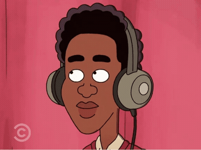 Man Wearing Headphones With Copyright Symbol GIF