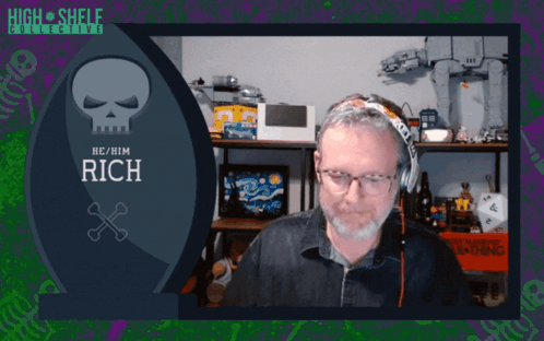 Man Wearing Headphones With Name Rich GIF