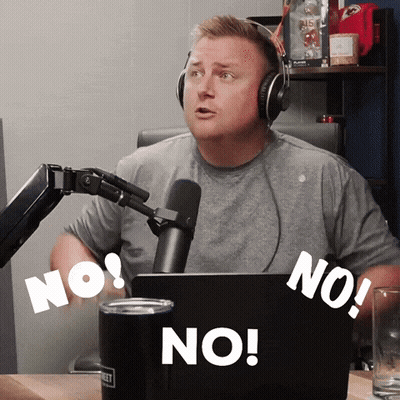 Man Wearing Headphones With No On Face GIF