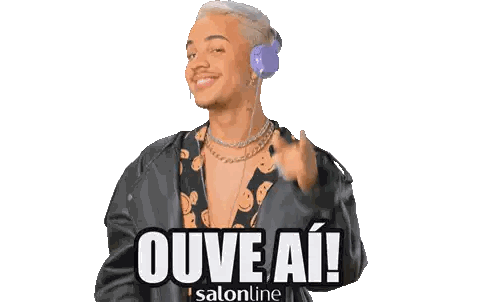 Man Wearing Headphones With Ouve Ai Salonline Sticker
