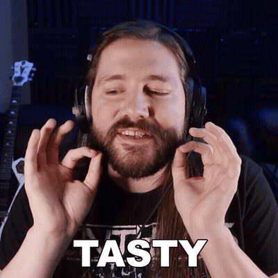 Man Wearing Headphones With Tasty Face GIF