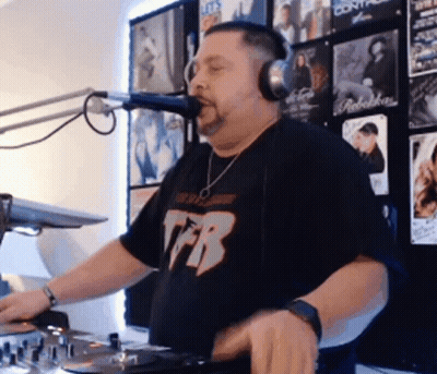Man Wearing Headphones With TFR Shirt GIF