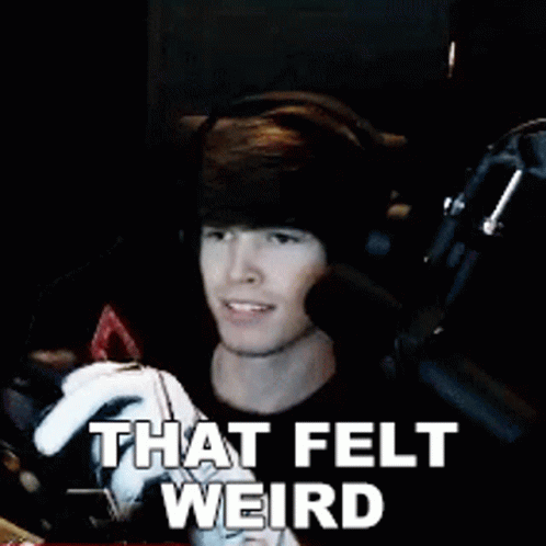 Man Wearing Headphones With That Felt Weird GIF