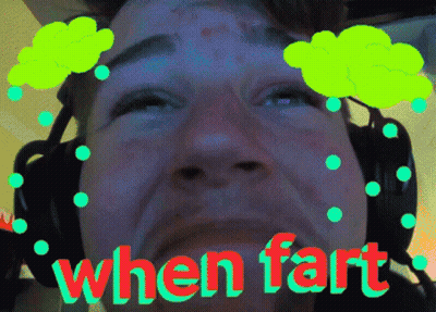 Man Wearing Headphones With When Fart GIF
