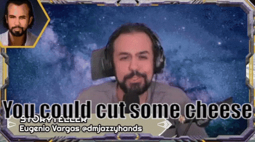 Man Wearing Headphones You Could Cut Some Cheese GIF