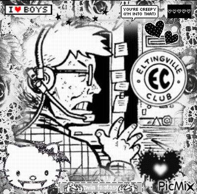 Man Wearing Headset And Hello Kitty GIF