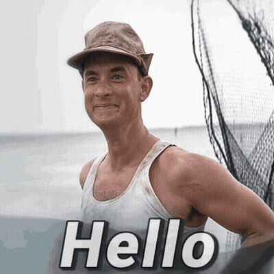 Man Wearing Hello Tank Top GIF