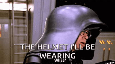 Man Wearing Helmet Saying What GIF