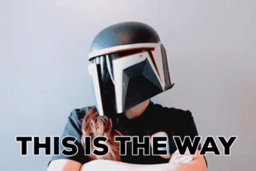 Man Wearing Helmet With Words This Is The Way GIF