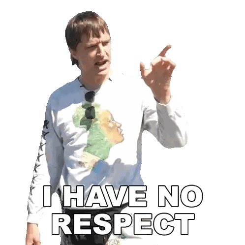 Man Wearing I Have No Respect Shirt Sticker