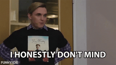 Man Wearing I Honestly Don't Mind T-Shirt GIF