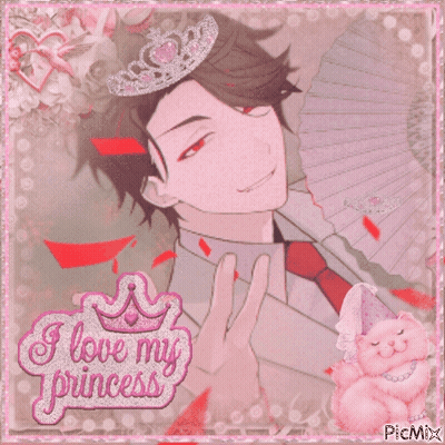 Man Wearing I Love My Princess Tiara GIF