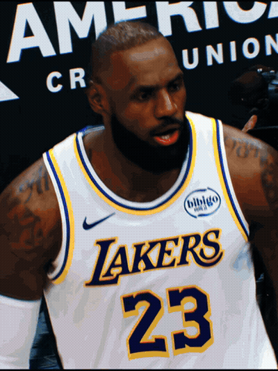 Man Wearing Lakers Number 23 Jersey GIF