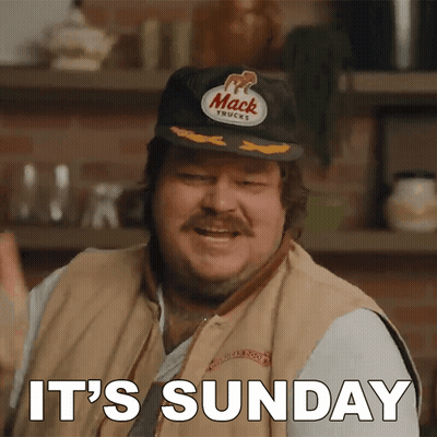 Man Wearing Mack Trucks Hat Says Sunday GIF