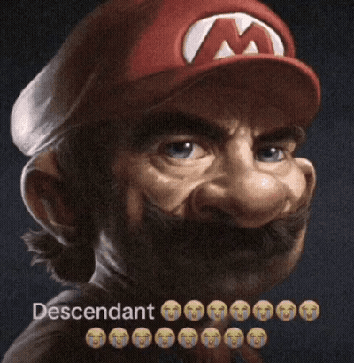 Man Wearing Mario Hat Saying Descendant GIF