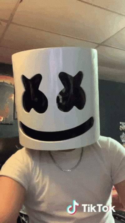 Man Wearing Marshmallow Mask TikTok Sticker