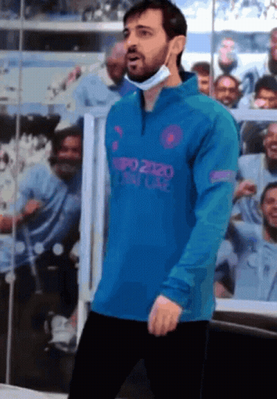 Man Wearing Mask And 2020 Blue Shirt GIF