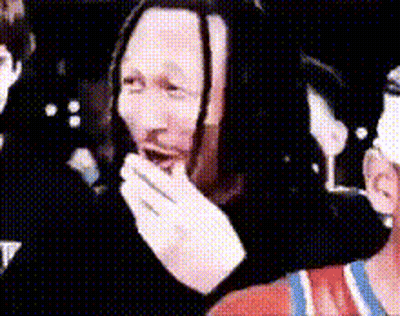 Man Wearing Mask And Gloves Eating GIF