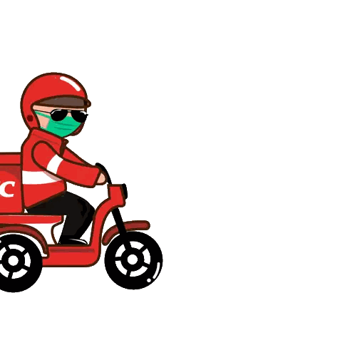 Man Wearing Mask Riding KFC Motorcycle Sticker