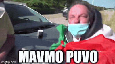 Man Wearing Mask Saying Mavmo Puvo GIF