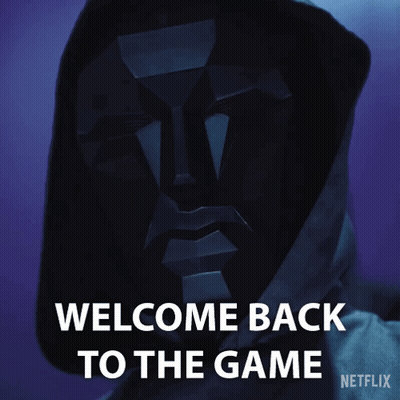 Man Wearing Mask Welcoming Back To Netflix Game GIF