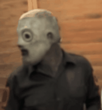 Man Wearing Mask With Single Eye GIF