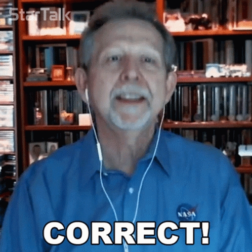 Man Wearing NASA Earbuds Says Correct GIF