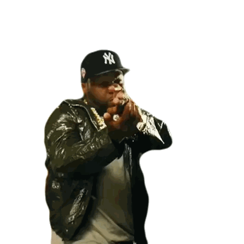 Man Wearing NY Hat And Shiny Jacket Sticker
