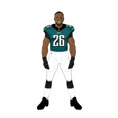 Man Wearing Philadelphia Eagles Jersey Sticker
