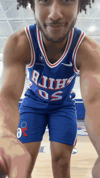 Man Wearing Philadelphia Jersey GIF