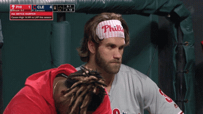 Man Wearing Phillies Headband Looking GIF