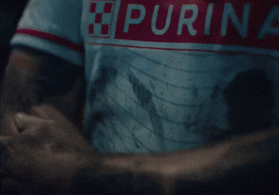 Man Wearing Purina Shirt GIF