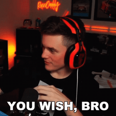 Man Wearing Red And Black Headphones Saying You Wish Bro GIF